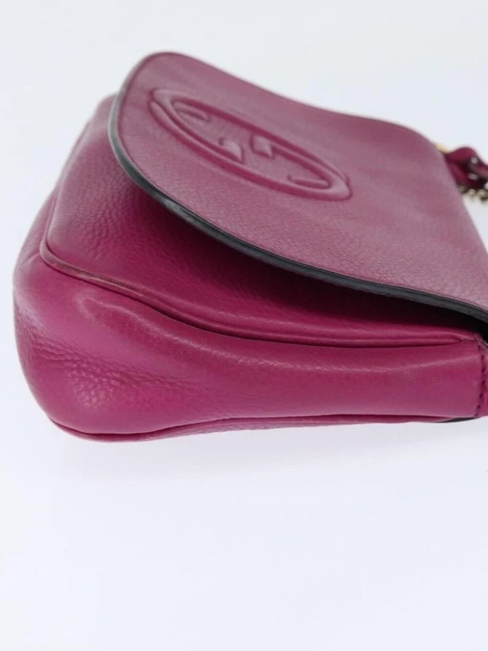 GUCCI Chain Soho Shoulder Bag Leather Pink Gold 336752 Auth - Picture 5 of 16